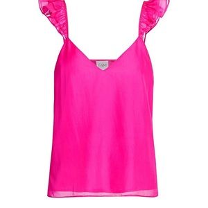 Cami NYC CARA chiffon cami in neon pink.